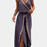 Lorena | Haljina Mono s Zlatnim Akcentima i Izrezima