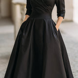 Laura - Elegantna midi haljina s dugim rukavima
