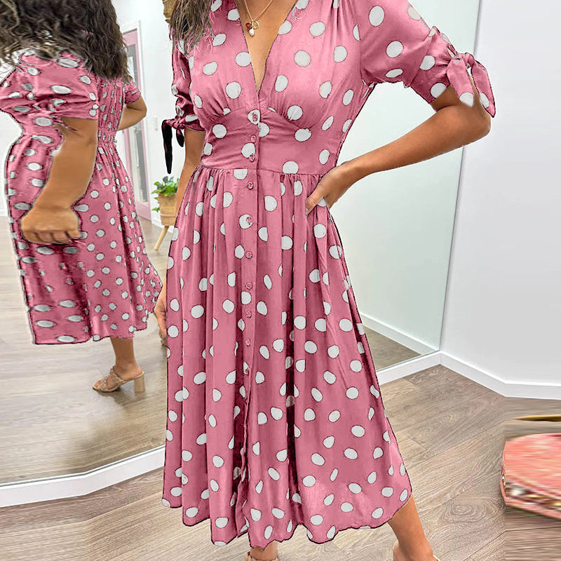 Monica™ | Elegantna Haljina s Točkicama