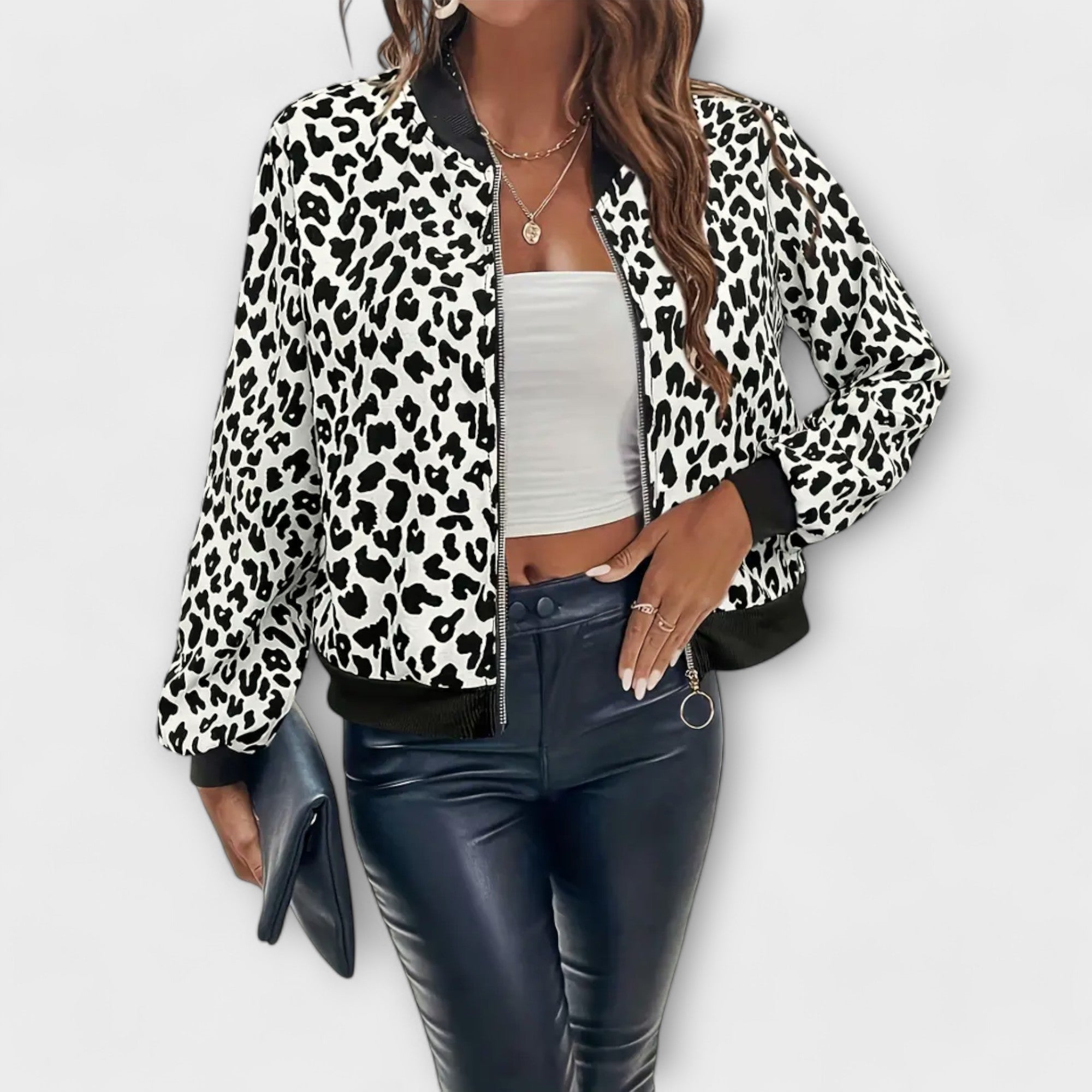 Raquel - Elegantni Model Jakne s Leopardskim Uzorkom