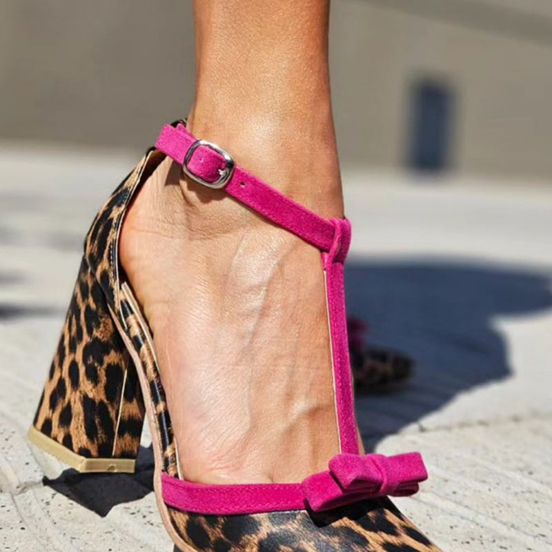 Leontina | Zelene papuče s leopard uzorkom i šarenim akcentom