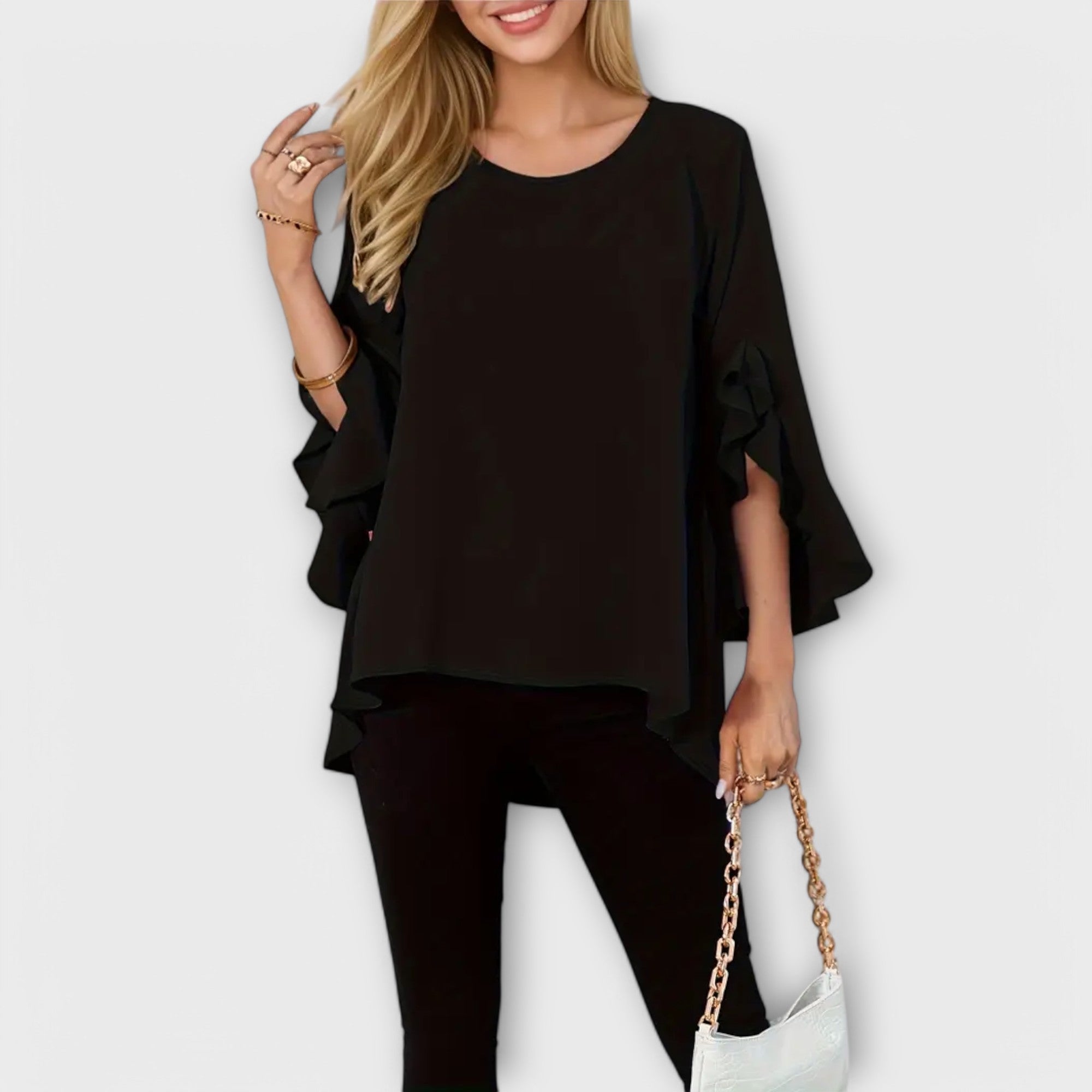 Aria - Blusa od laganog materijala s okruglim izrezom