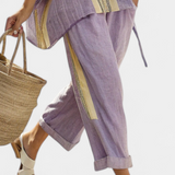 Lorena | Boho Komplet od Lna i Bambusa, Elegantna Lavanda