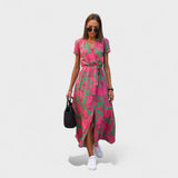 Rožasta Lirio Haljina - Boho Chic Stil