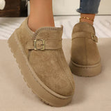 Aurora | Platformske čizme od umjetne nubuk kože s toplom podstavom i protukliznom potplatom