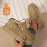 Aurora | Platformske čizme od umjetne nubuk kože s toplom podstavom i protukliznom potplatom