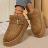 Aurora | Platformske čizme od umjetne nubuk kože s toplom podstavom i protukliznom potplatom