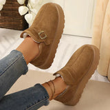 Aurora | Platformske čizme od umjetne nubuk kože s toplom podstavom i protukliznom potplatom