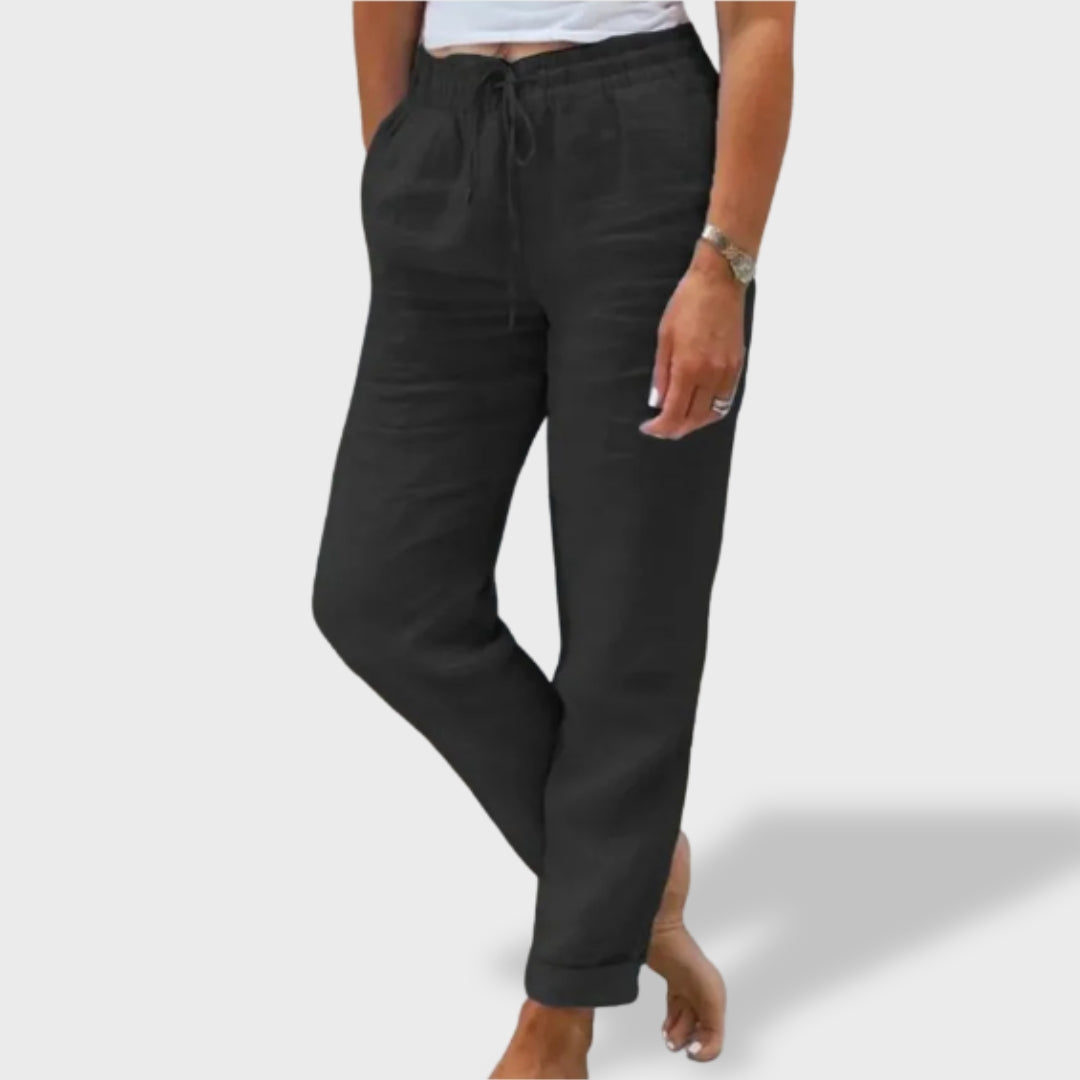 Benedita™ | Lagane lanene hlače