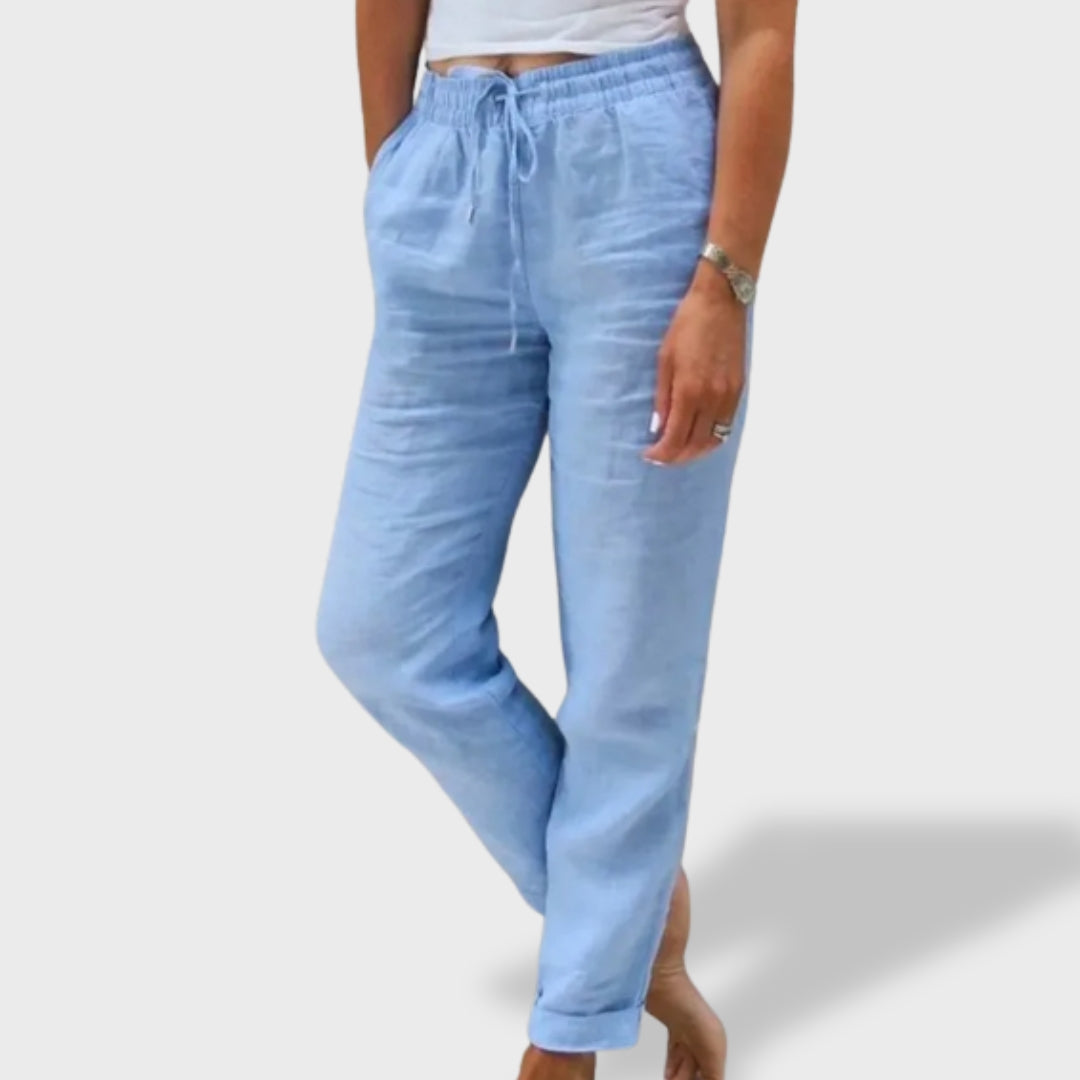 Benedita™ | Lagane lanene hlače