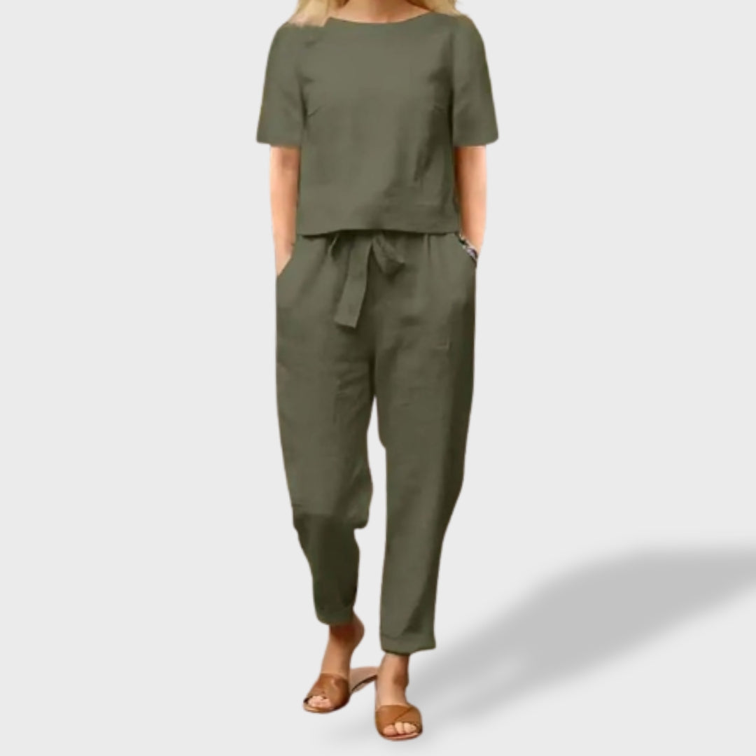 Helena™｜Ljetni Komplet – Lan i Pamuk