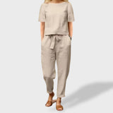 Helena™｜Ljetni Komplet – Lan i Pamuk