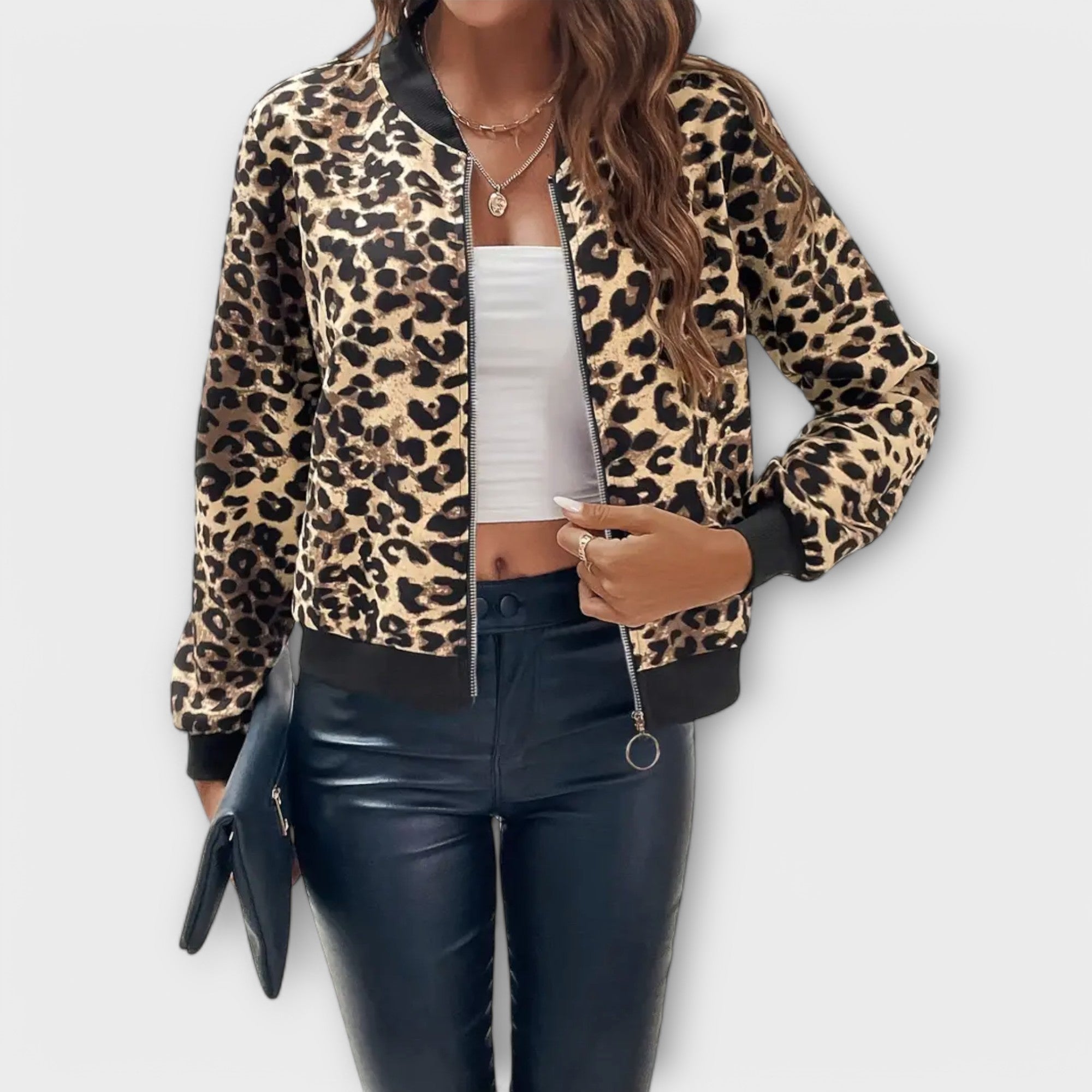 Julija - Elegantna Leopard Print Jakna