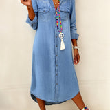 Helen | Casual Elegant Long Denim Shirt Dress