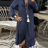 Helen | Casual Elegant Long Denim Shirt Dress