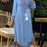 Helen | Casual Elegant Long Denim Shirt Dress