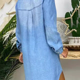 Donna | Casual Elegant Denim Shirt Dress